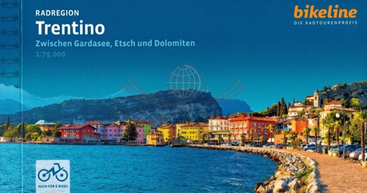 Trentino. Pomiędzy jeziorami Garda, Etsch i Dolomitami. Atlas rowerowy wydawnictwa Verlag Esterbauer. Okładka