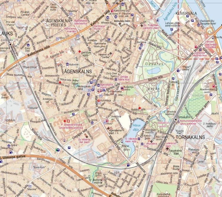 Ryga 1:20 000. Mapa / Plan miasta wydawnictwa Jana Seta. Fragment 1
