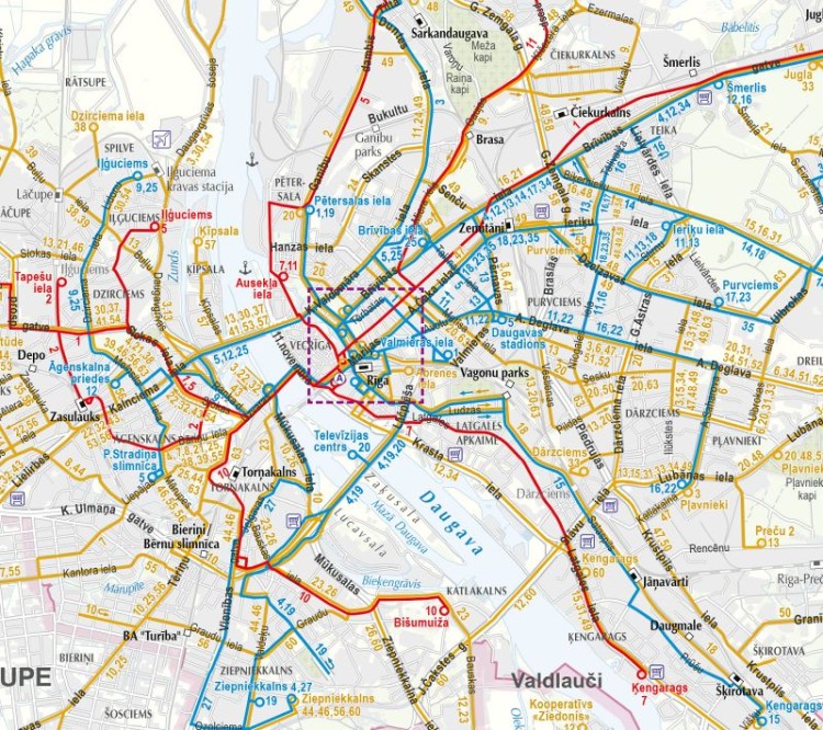 Ryga 1:20 000. Mapa / Plan miasta wydawnictwa Jana Seta. Fragment 2