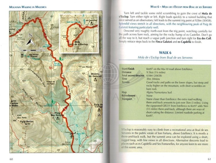 Majorka. 50 tras górskich / Mountain walking in Mallorca. Przewodnik turystyczny wydawnictwa Cicerone. Przykładowe strony 1