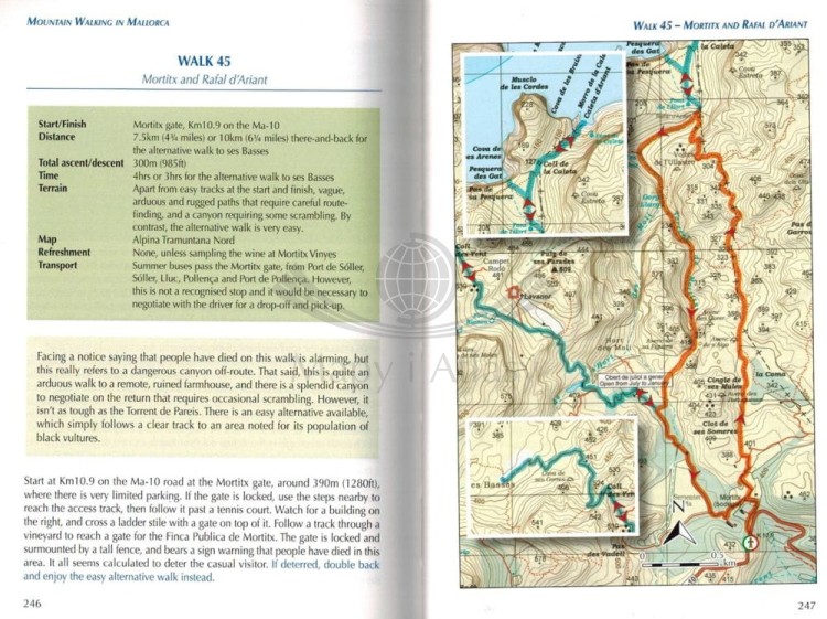 Majorka. 50 tras górskich / Mountain walking in Mallorca. Przewodnik turystyczny wydawnictwa Cicerone. Przykładowe strony 3