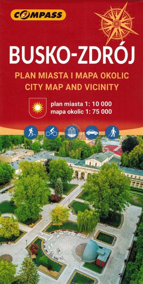 Busko-Zdrój i okolice. Mapa turystyczna / Plan miasta. Wyd. 2025. Compass