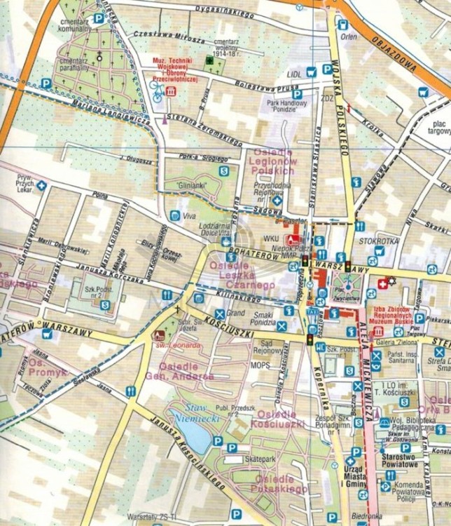 Busko-Zdrój i okolice. Mapa turystyczna / Plan miasta wydawnictwa Compass. Fragment 2