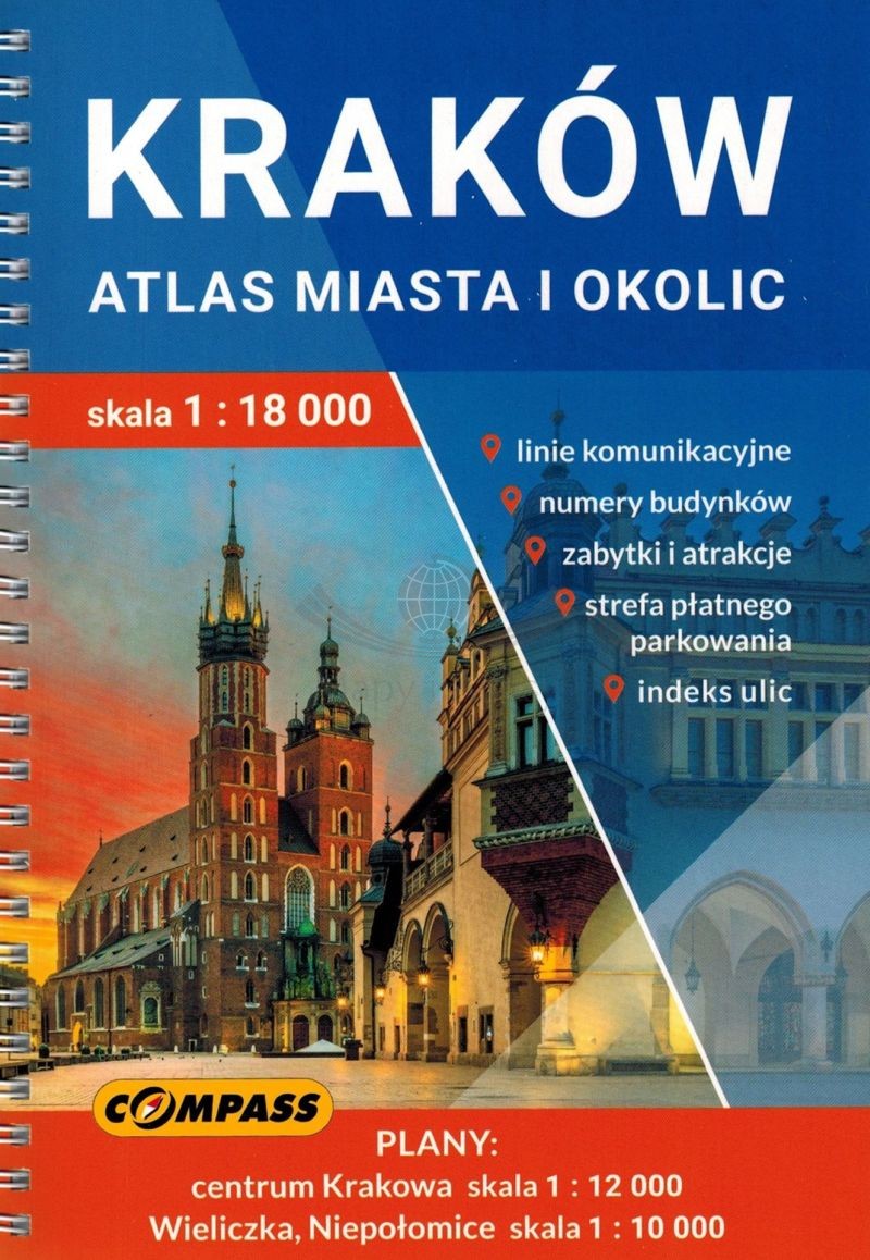 Kraków 1:18 000. Atlas samochodowo-turystyczny + Miniprzewodnik. Wyd. 2025. Compass