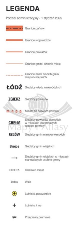 Polska 1:500 000. Mapa ścienna administracyjna. Legenda