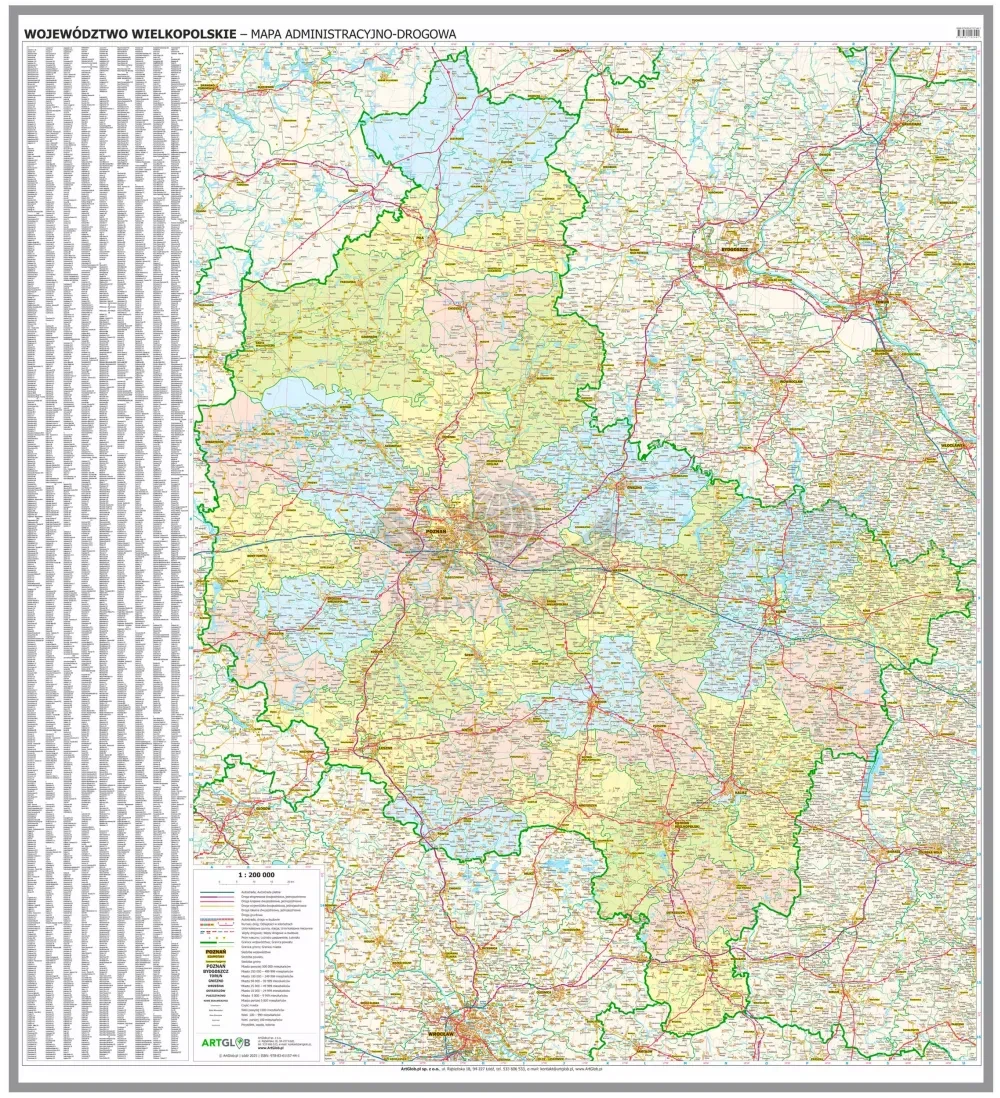 Województwo wielkopolskie. Mapa administracyjno-drogowa. Wersja magnetyczna. Wyd. 2025