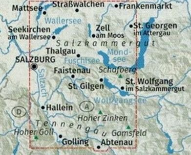 Salzkammergut. Zestaw dwóch map turystycznych 229 wydawnictwa Kompass. Mapa 1 - zasieg