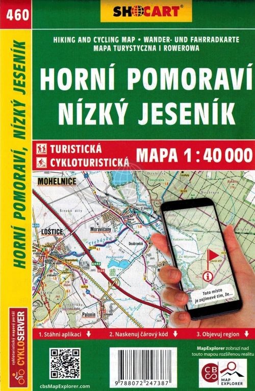Górne Morawy, Niski Jesionik / Horni Pomoravi, Nizky Jesenik. Mapa turystyczna 460 + Miniprzewodnik. Shocart