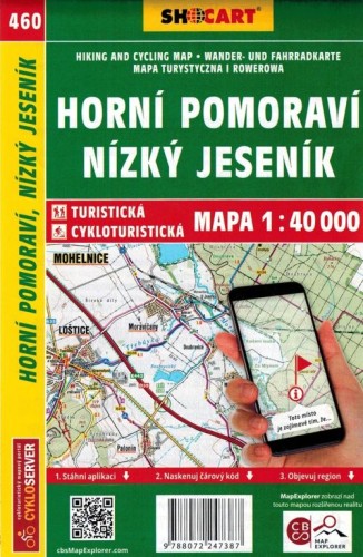 Górne Morawy, Niski Jesionik / Horni Pomoravi, Nizky Jesenik. Mapa turystyczna 460 + Miniprzewodnik wydawnictwa Shocart. Okładka