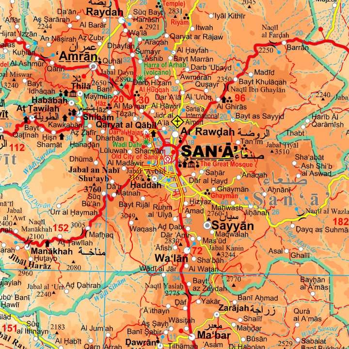 Jemen / Yemen 1:1 250 000. Mapa samochodowo-turystyczna wydawnictwa Gizi Map. Fragment