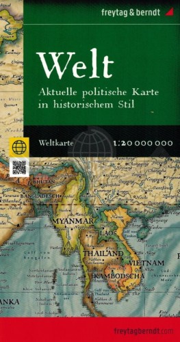 Świat 1:20 000 000. Mapa polityczna i fizyczna w stylu historycznym wydawnictwa Freytag Berndt. Okładka