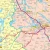 Województwo warmińsko-mazurskie. Mapa administracyjno-drogowa w ramie drewnianej. Fragment 5