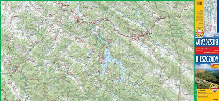Bieszczady 1:65 000. Laminowana mapa turystyczna wydawnictwa ExpressMap. Strona pierwsza