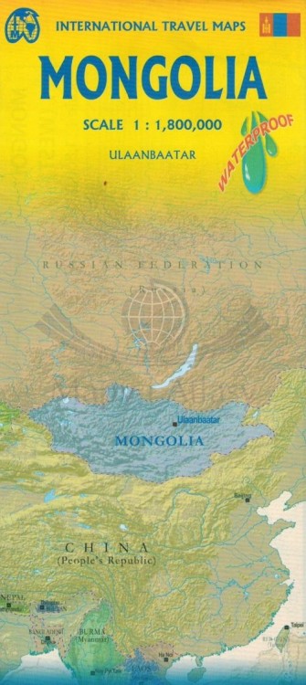 Mongolia 1:1 800 000. Wodoodporna mapa samochodowo-turystyczna wydawnictwa ITMB. Zasięg