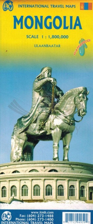 Mongolia 1:1 800 000. Wodoodporna mapa samochodowo-turystyczna wydawnictwa ITMB. Okładka