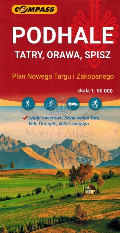 Podhale, Tatry, Orawa, Spisz 1:50 000. Mapa turystyczna wydawnictwa Compass. Okładka