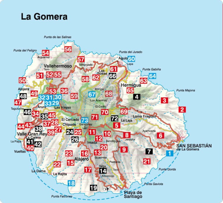 La Gomera: 73 trasy piesze. Przewodnik wydawnictwa Rother. Zasięg