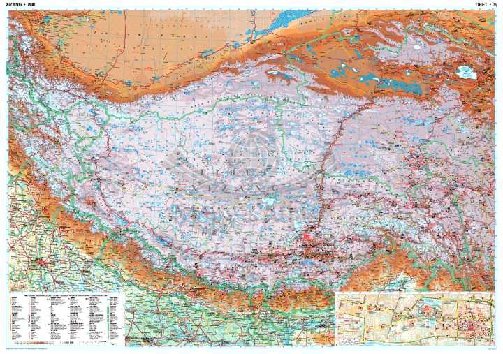 Tybet 1:2 000 000. Mapa samochodowo-turystyczna wydawnictwa Gizi Map. Cala strona