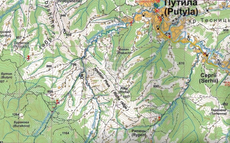 Góry Bukowińskie 1:50 000. Wodoodporna mapa turystyczna wydawnictwa ASSA. Fragment 1