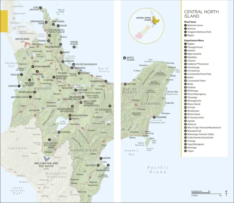 Nowa Zelandia / New Zealand. Przewodnik wydawnictwa DK Eyewitness. Przykładowe strony 1