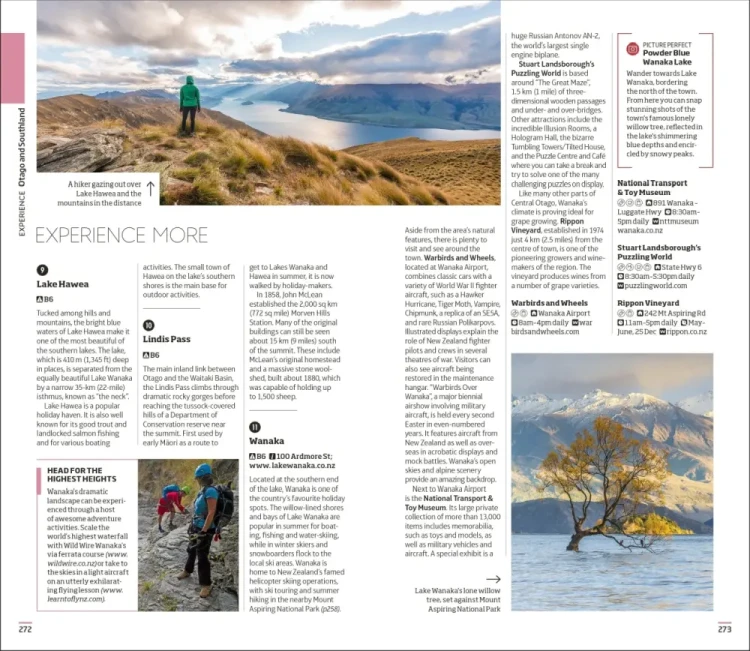 Nowa Zelandia / New Zealand. Przewodnik wydawnictwa DK Eyewitness. Przykładowe strony 4