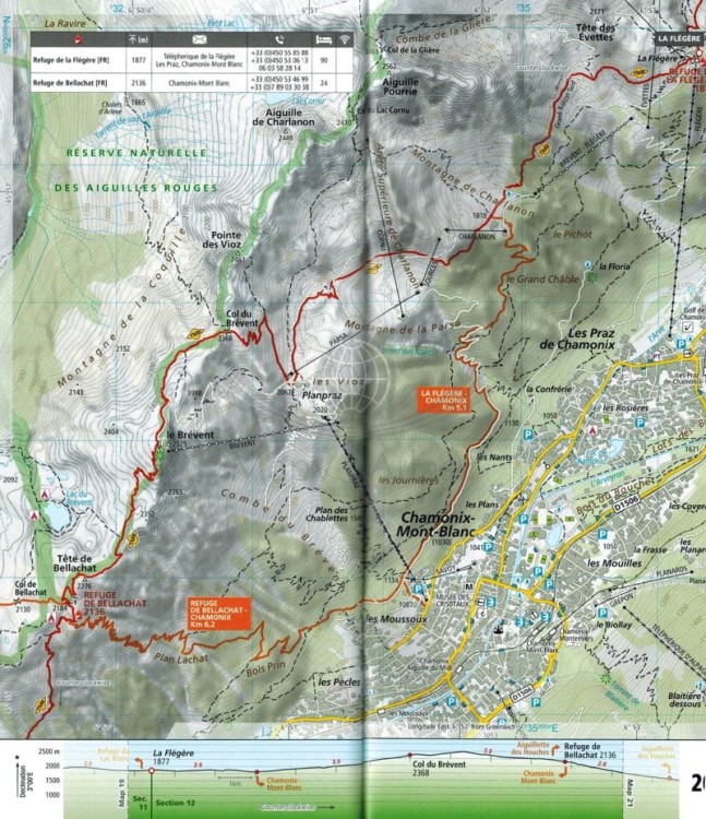 Tour du Mont Blanc. Wodoodporny atlas turystyczny wydawnictwa National Geographic. Przykładowe strony 2