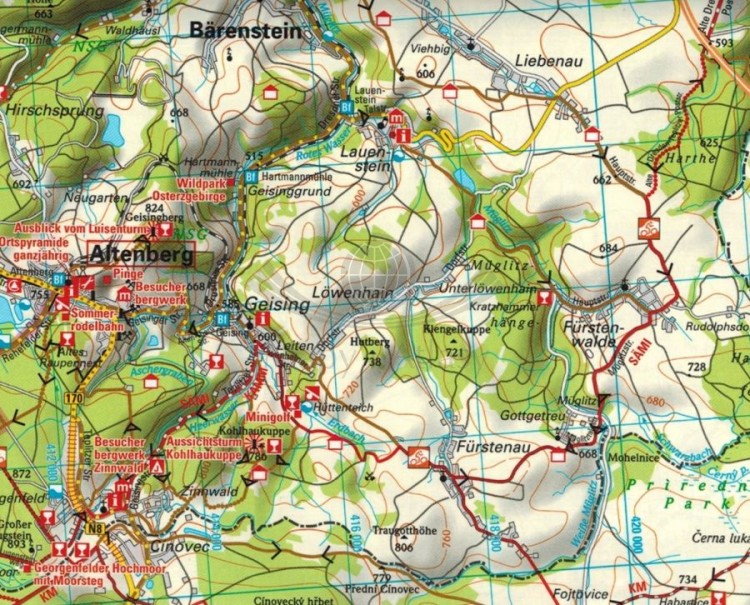 Drezno i okolice 1:75 000. Wodoodporna mapa rowerowa wydawnictwa ADFC. Fragment 3