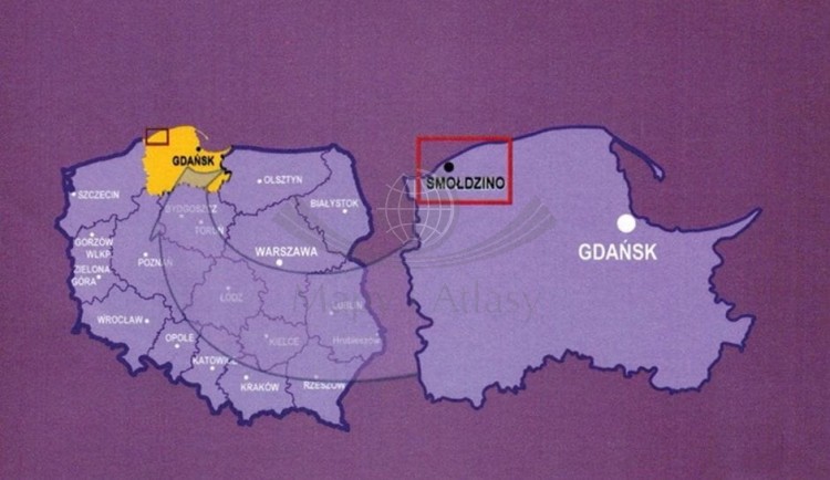 Słowiński Park Narodowy i okolice. Łeba, Rowy, Smołdzino. Mapa turystyczna / Plan miasta wydawnictwa Eko-Kapio. Zasięg