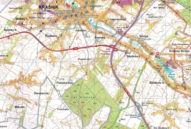 Małopolski Przełom Wisły 1:60 000. Mapa turystyczna. Fragment 1