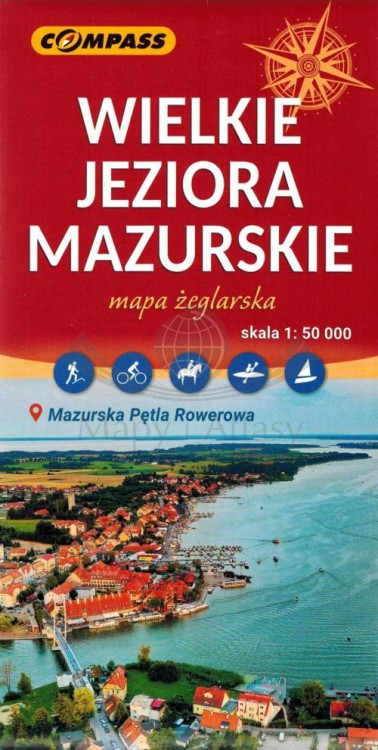Wielkie Jeziora Mazurskie 1:50 000. Mapa turystyczna wydawnictwa Compass. Okładka