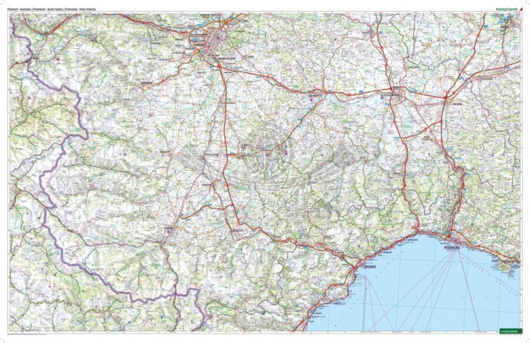 Piemont, Turyn, Genua, Dolina Aosty. Mapa samochodowo-turystyczna wydawnictwa Freytag & Berndt. Strona druga