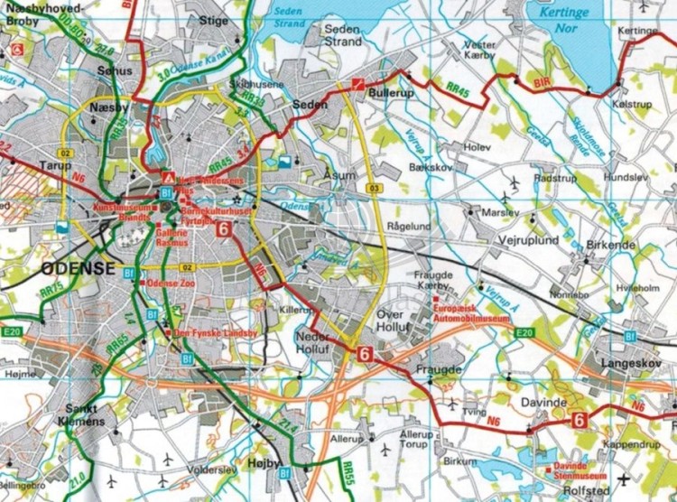 Dania. Półwysep Jutlandzki - część południowa. Wodoodporna mapa rowerowa wydawnictwa ADFC. Fragment 2