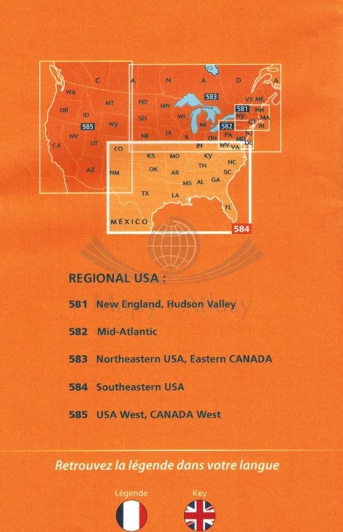 Południowo-wschodnie USA. Mapa samochodowa 584 wydawnictwa Michelin. Zasieg