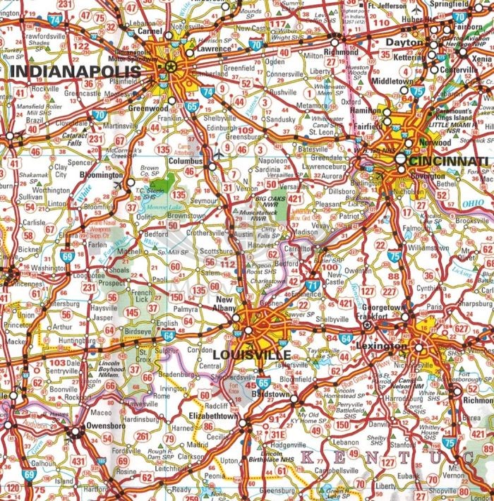 Południowo-wschodnie USA. Mapa samochodowa 584 wydawnictwa Michelin. Fragment 2