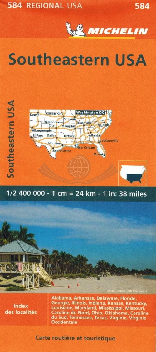 Południowo-wschodnie USA. Mapa samochodowa 584. Michelin