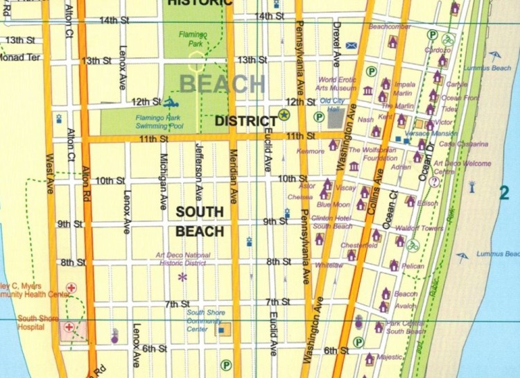 Miami i Floryda południowa. Wodoodporny plan miasta / Mapa samochodowo-turystyczna wydawnictwa ITMB. Fragment 1