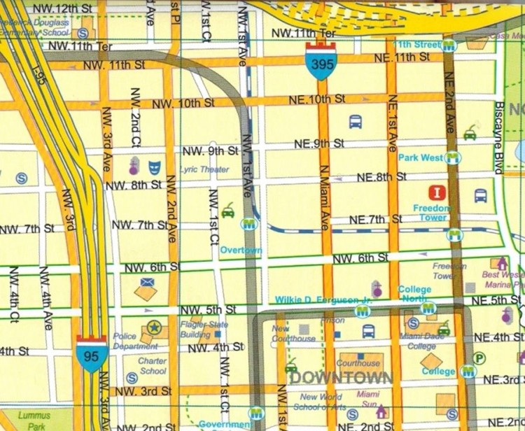 Miami i Floryda południowa. Wodoodporny plan miasta / Mapa samochodowo-turystyczna wydawnictwa ITMB. Fragment 2
