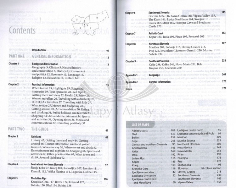 Słowenia / Slovenia. Przewodnik turystyczny wydawnictwa Bradt Guides. Spis treści