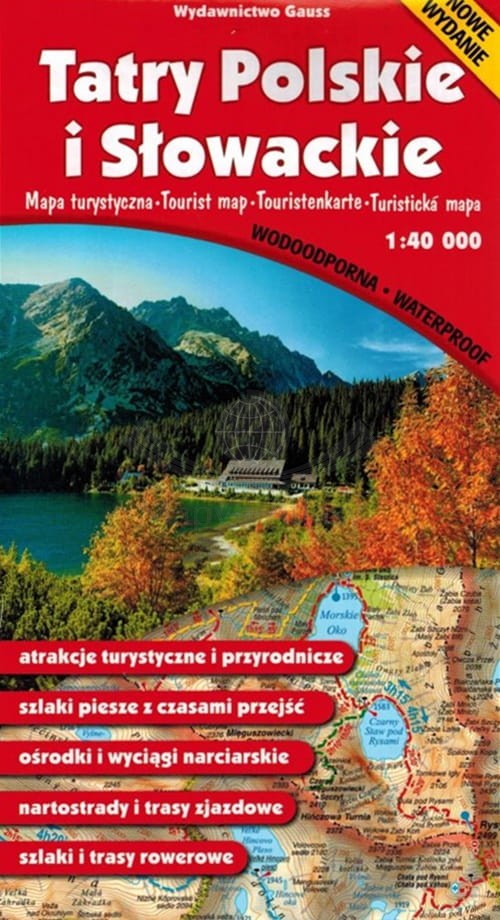 Tatry Polskie i Słowackie. Laminowana mapa turystyczna. Wyd. 2025/2026. Gauss