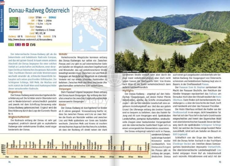 Austria, Szwajcaria, Włochy. Przewodnik rowerowy wydawnictwa Verlag Esterbauer. Przykładowe strony 3