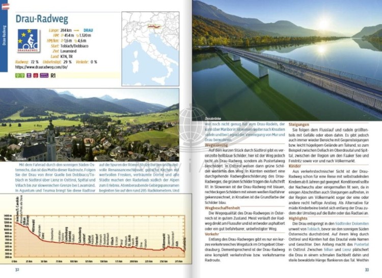 Austria, Szwajcaria, Włochy. Przewodnik rowerowy wydawnictwa Verlag Esterbauer. Przykładowe strony 4