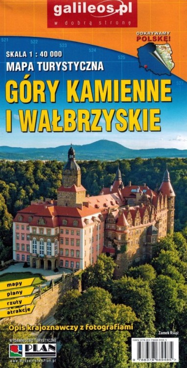 Góry Kamienne i Wałbrzyskie 1:40 000. Mapa turystyczna wydawnictwa Galileos. Okładka