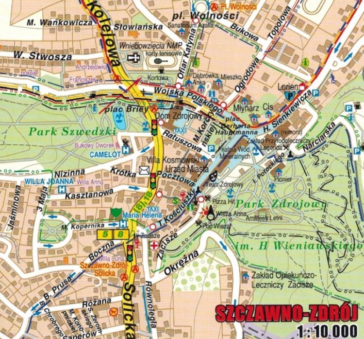Góry Kamienne i Wałbrzyskie 1:40 000. Mapa turystyczna wydawnictwa Galileos. Przykładowy plan miasta