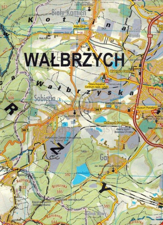 Góry Kamienne i Wałbrzyskie 1:40 000. Laminowana mapa turystyczna wydawnictwa Galileos. Fragment 1
