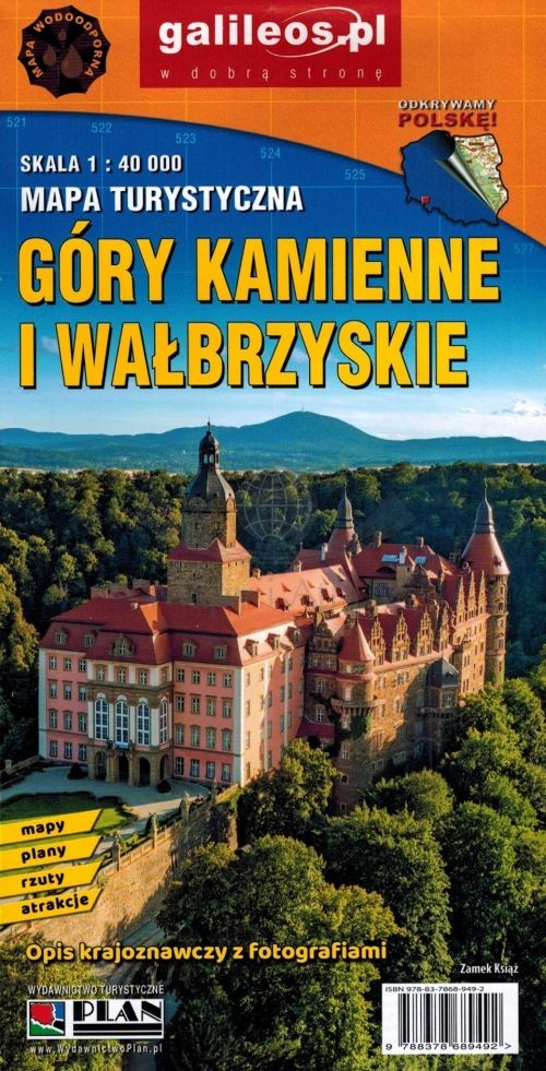 Góry Kamienne i Wałbrzyskie 1:40 000. Laminowana mapa turystyczna. Wyd. 2025. Galileos