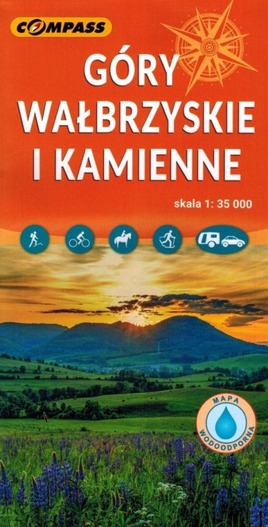 Góry Wałbrzyskie i Kamienne 1:35 000. Laminowana mapa turystyczna wydawnictwa Compass. Okładka