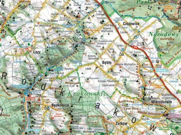 Okolice Krakowa 1:45 000. Mapa turystyczna wydawnictwa Compass. Fragment 2
