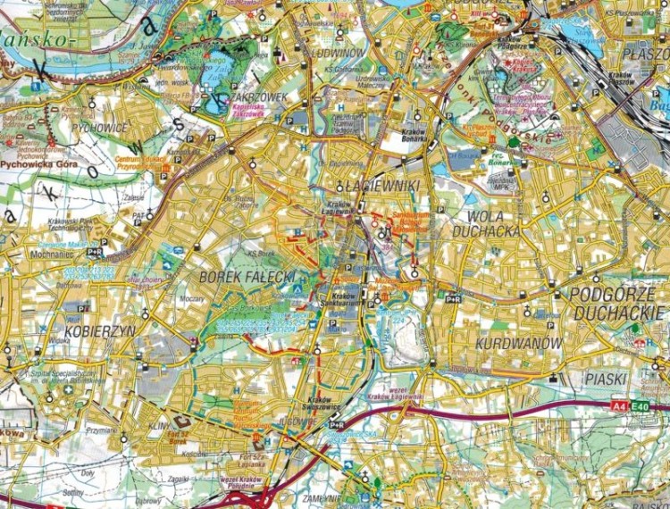 Okolice Krakowa 1:45 000. Laminowana mapa turystyczna wydawnictwa Compass. Fragment 1