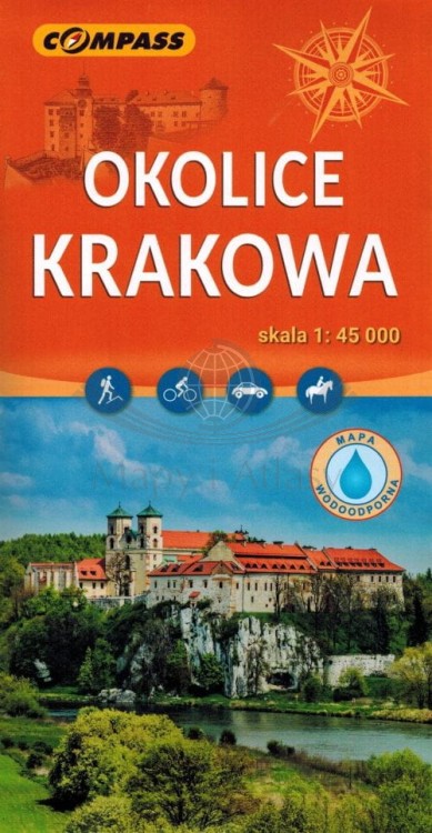Okolice Krakowa 1:45 000. Laminowana mapa turystyczna wydawnictwa Compass. Okładka