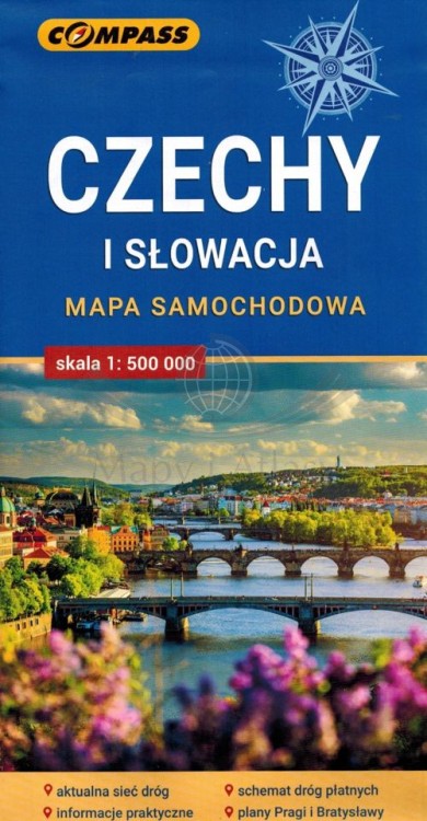 Czechy i Słowacja 1:500 000. Mapa samochodowa wydawnictwa Compass. Okładka